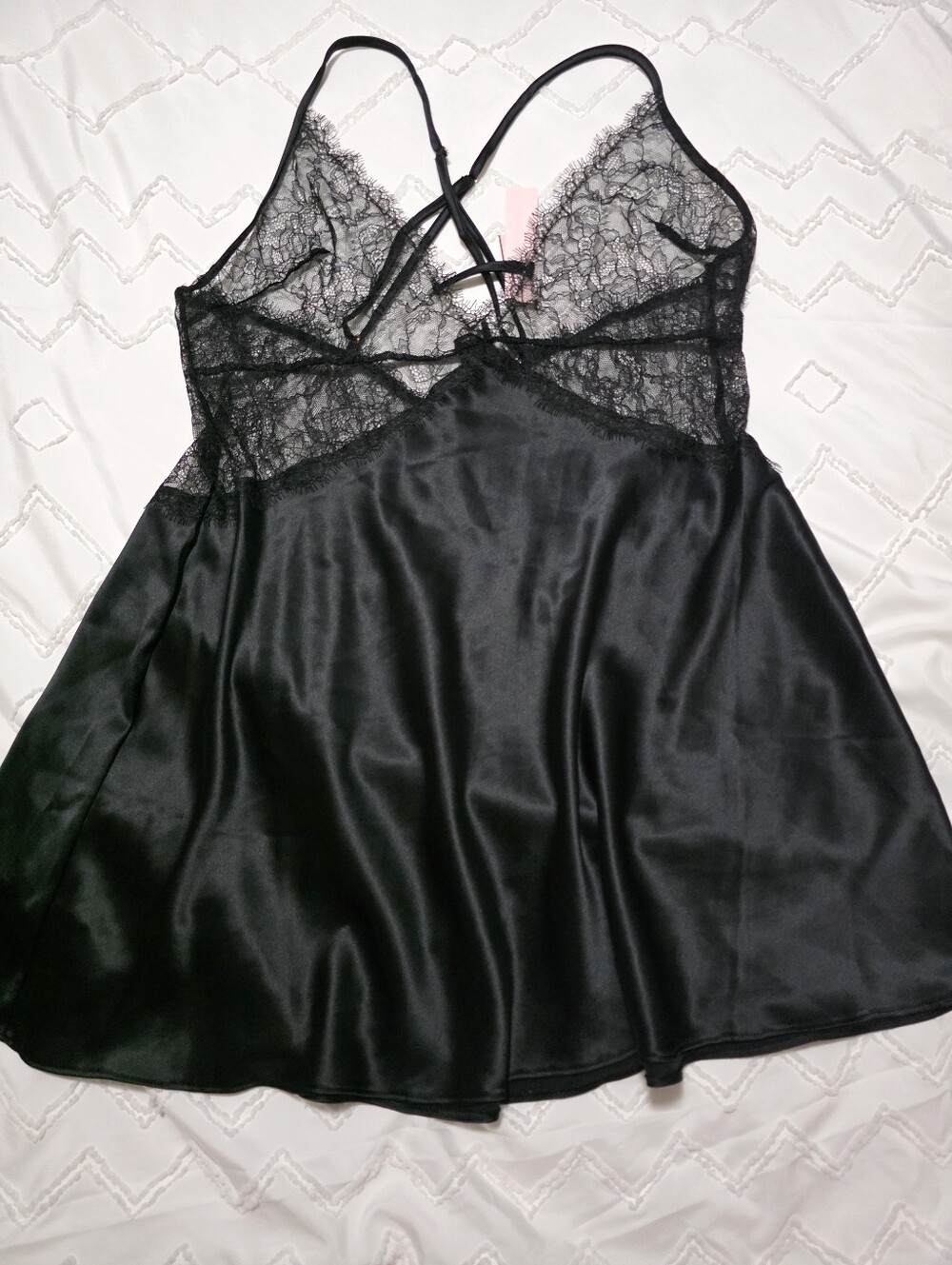 Victoria's Secret Black Lace & Satin Chemise
